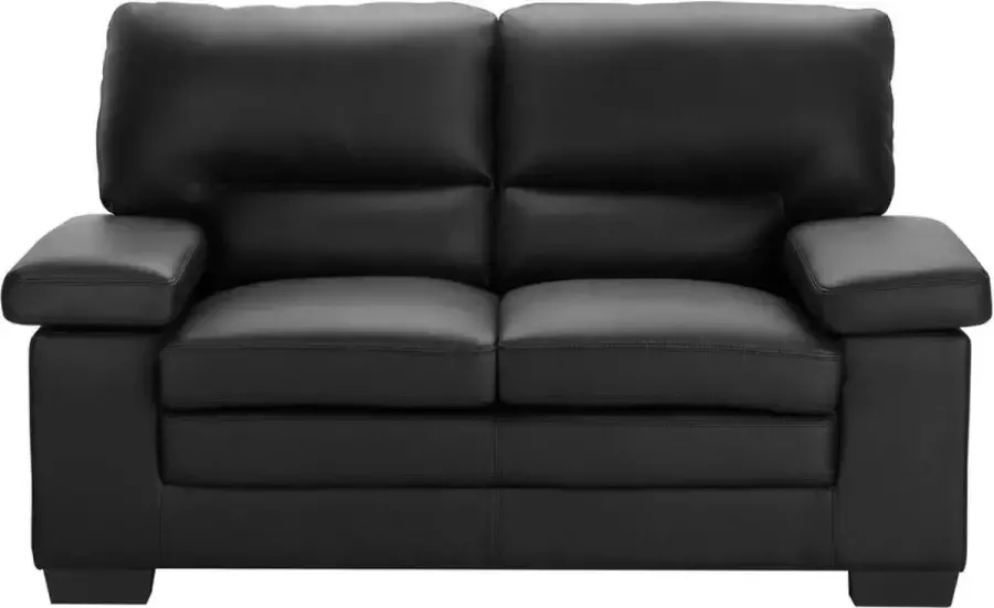 LINEA SOFA Tweezitsbank van buffelleer MIMAS zwart L 162 cm x H 97 cm x D 89 cm - Foto 3