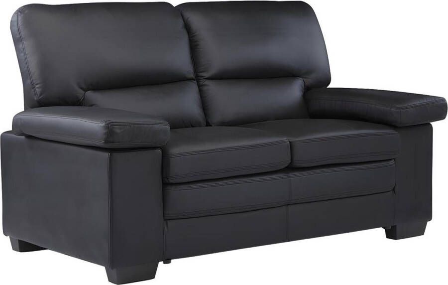 LINEA SOFA Tweezitsbank van buffelleer MIMAS zwart L 162 cm x H 97 cm x D 89 cm - Foto 2