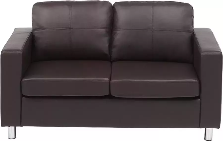 Vente-unique Tweezitsbank van kunstleer ACKLEY Bruin L 140 cm x H 77 cm x D 75 cm - Foto 3