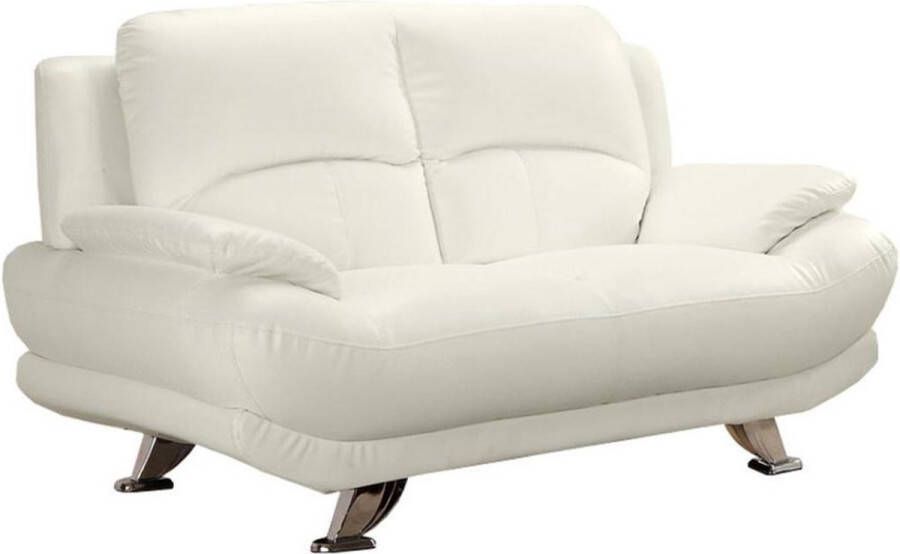 Vente-unique Tweezitsbank van kunstleer MUSKO Wit. L 150 cm x H 89 cm x D 91 cm - Foto 3