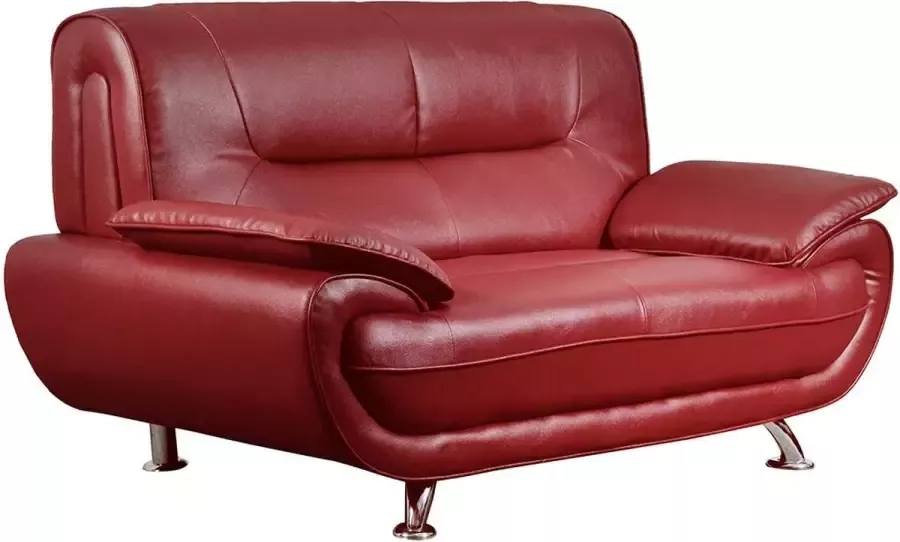 Vente-unique Tweezitsbank van kunstleer NIGEL Rood L 162 cm x H 91 cm x D 89 cm - Foto 2