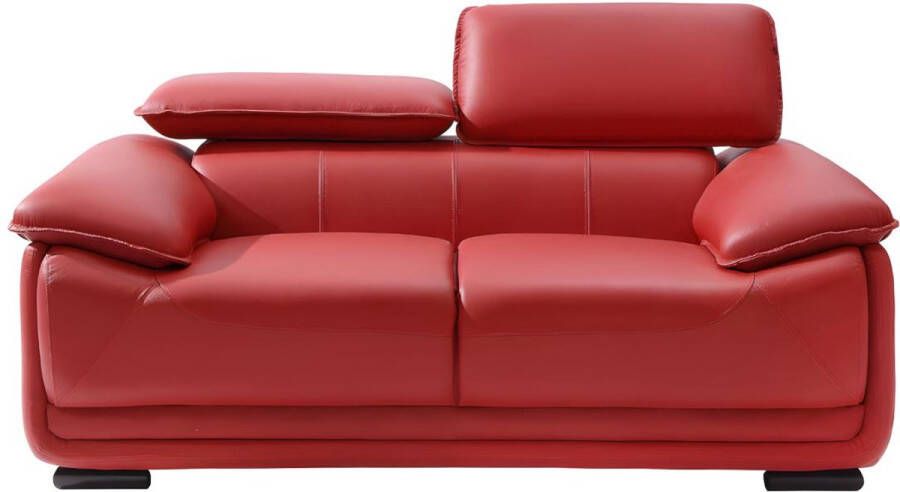 Vente-unique Tweezitsbank van leer MACELO Rood L 170 cm x H 75 cm x D 97 cm