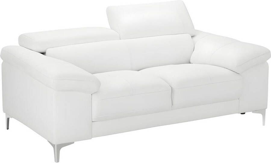 Vente-unique LINEA SOFA Tweezitsbank van leer SOLANGE Wit L 176 cm x H 90 cm x D 103 cm - Foto 2