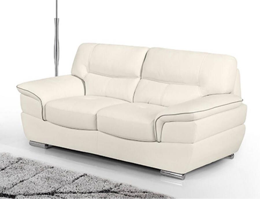 Vente-unique LINEA SOFA Tweezitsbank van leer THIBAULT ivoor L 168 cm x H 87 cm x D 93 cm