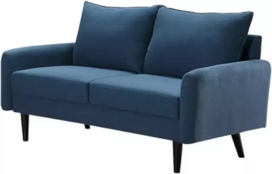 Vente-unique Tweezitsbank van stof HALIA Blauw L 146 cm x H 83 cm x D 81 cm - Foto 2