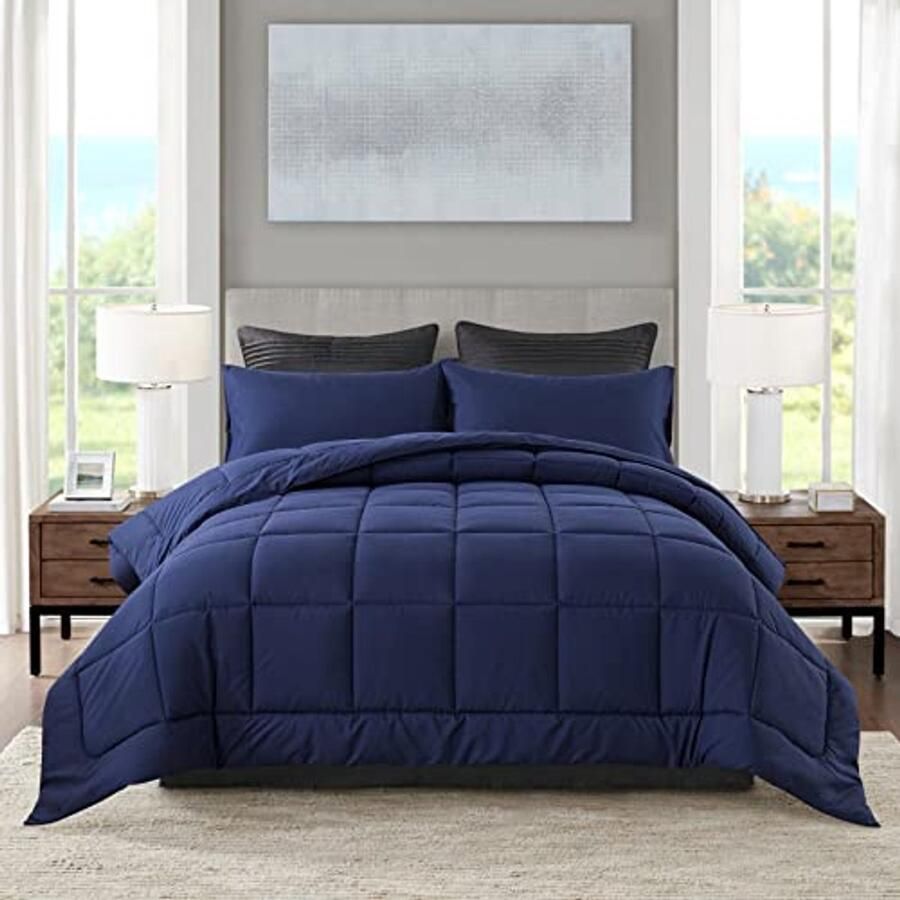 Twin Dekbedset Dekbedovertrek voor alle seizoenen met 1 kussensloop 2-delige set voor eenpersoonsbed Blauw (163 x 223 cm)