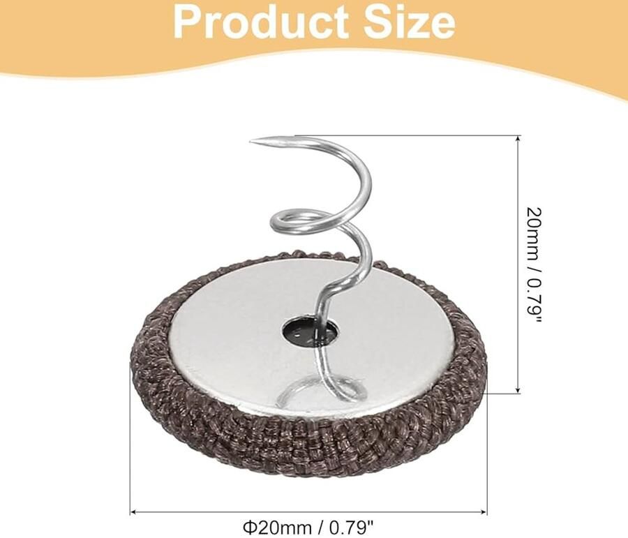 Twist Pin Bekledingsstiften Set van 12 Donkerbruin 20 mm