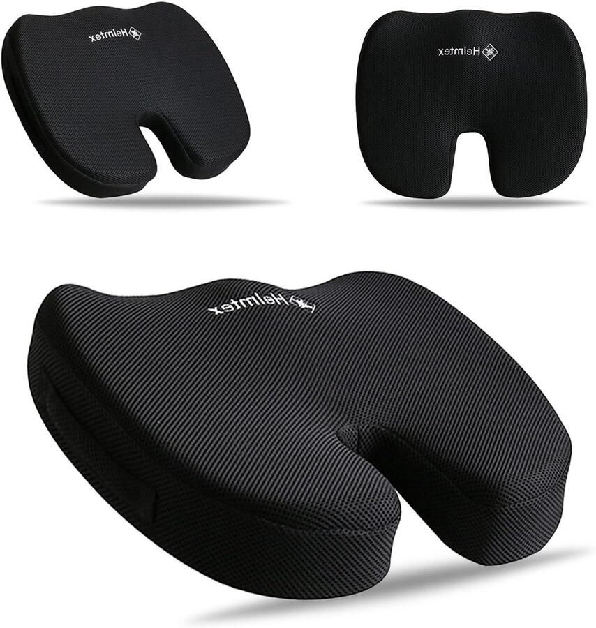 Ergonomic Memory Foam Seat Cushion with Back Support Ideal for Office Chair Gaming Chair Desk Car Seat
