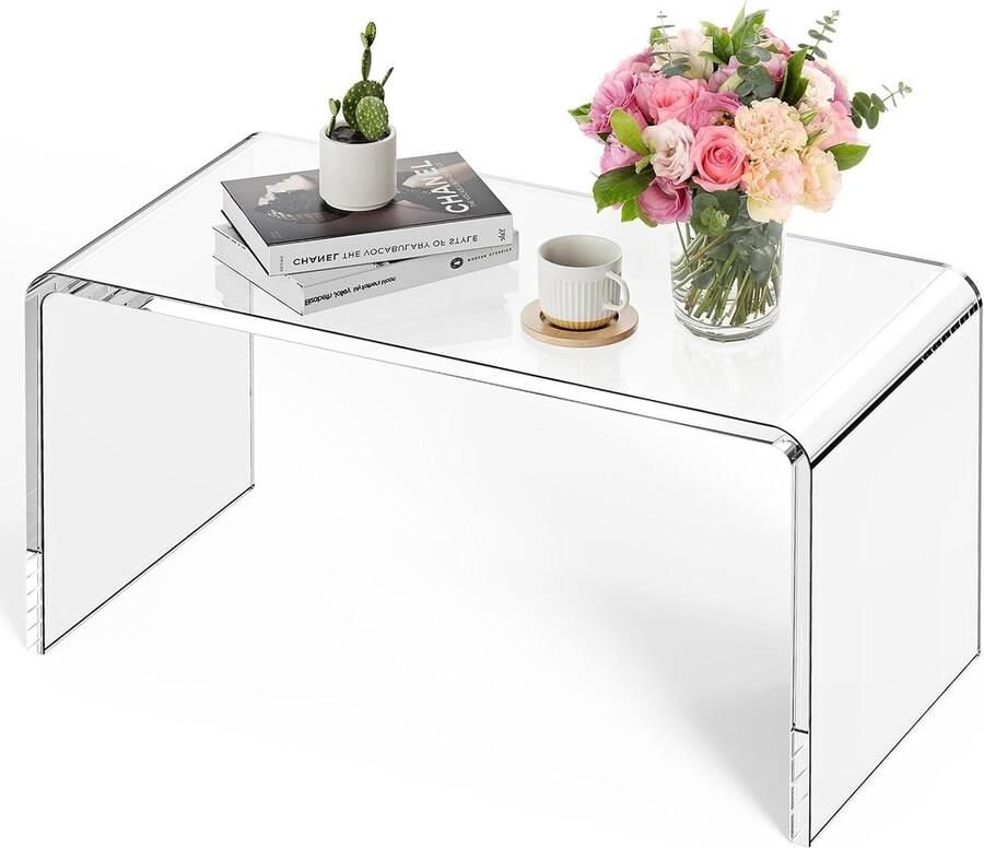 U-vormige acryl bijzettafel veelzijdig en stijlvol 1 stuk transparant 813 x 401 x 414 mm