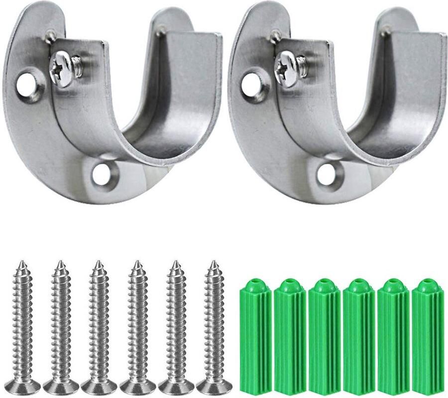 U-vormige beugels robuust en eenvoudig te installeren set van 2 zilver roestvrij staal