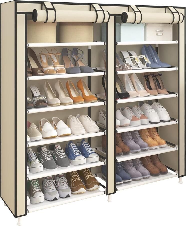 UDEAR Schoenenrek Vrijstaande Draagbare Schoenen-opbergtas Beige