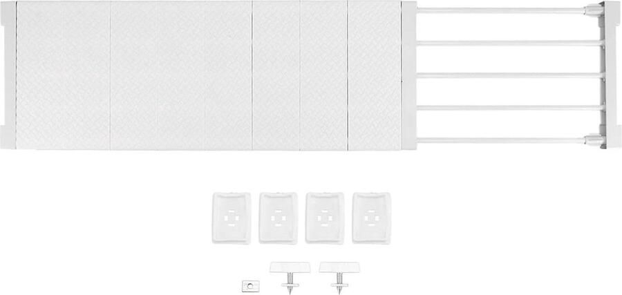 Uitbreidbare kast plank organizer verstelbaar opbergrek Heavy Duty Kleerhanger ruimtebesparende verdeler badkamer keuken kledingkast 75-120 cm 295 472 cm lengte - Foto 2