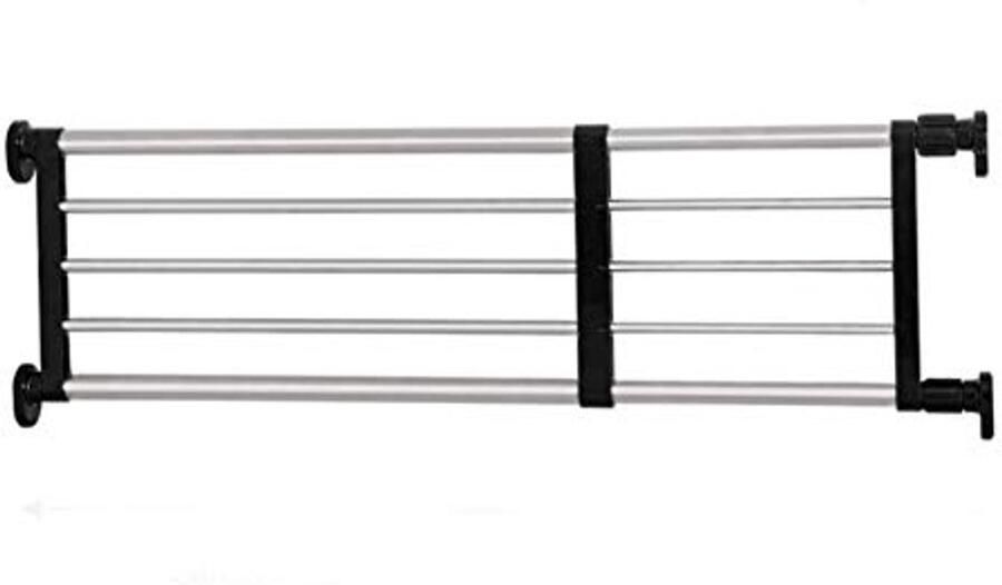 Uitbreidbaar zwart kastplank opbergrek Verstelbare DIY kledinghanger organizer voor keuken en badkamer