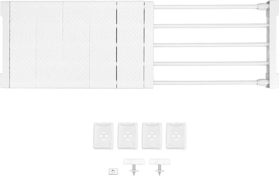 Uitbreidbare kast organizer verstelbare opbergrek Heavy Duty kledinghanger ruimtebesparende verdeler badkamer keuken boekenplank 50-80 cm lengte