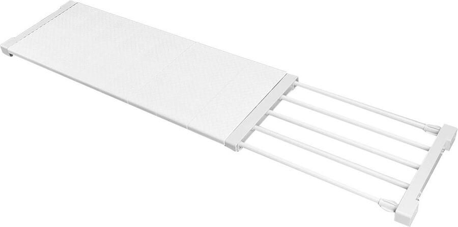 Uitbreidbare kast plank organizer verstelbaar opbergrek Heavy Duty Kleerhanger ruimtebesparende verdeler badkamer keuken kledingkast 75-120 cm 295 472 cm lengte