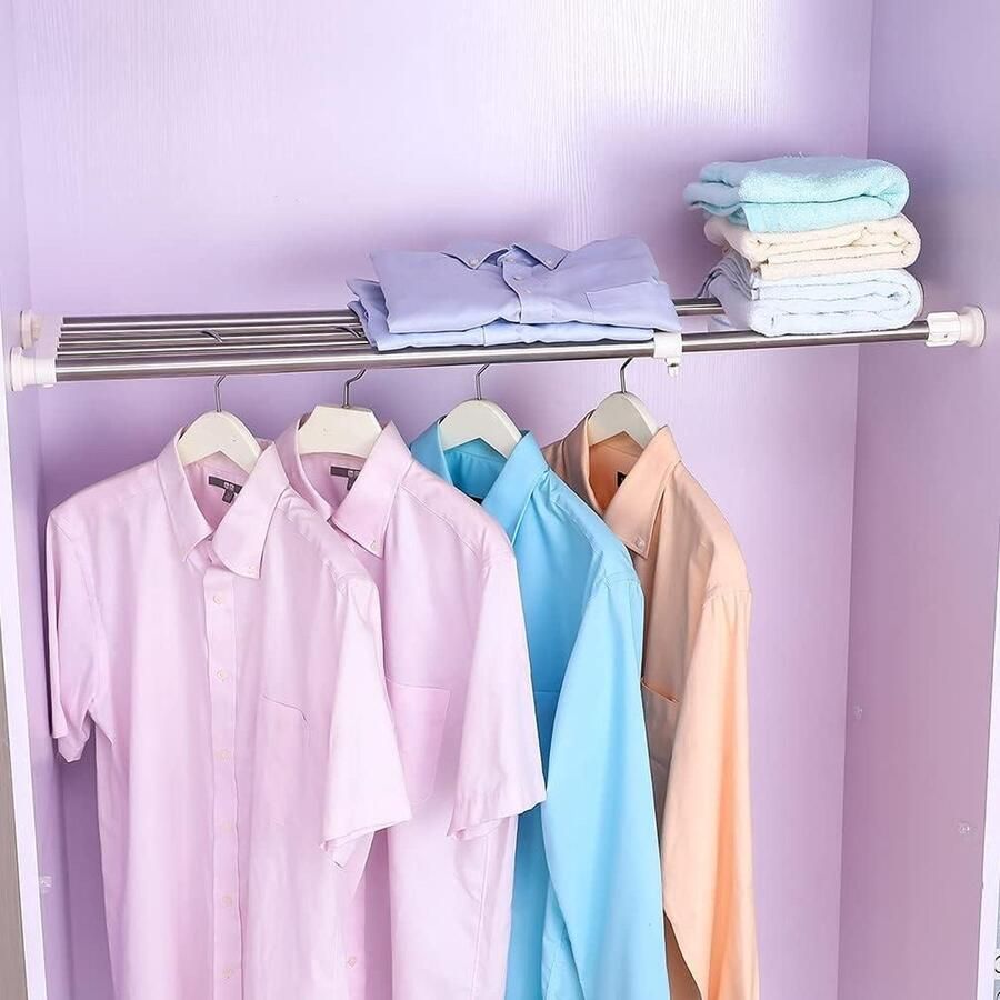 Uitbreidbare Kast Spanning Plank Staaf Verstelbare Opbergrek Garderobe Kast Keuken Badkamer