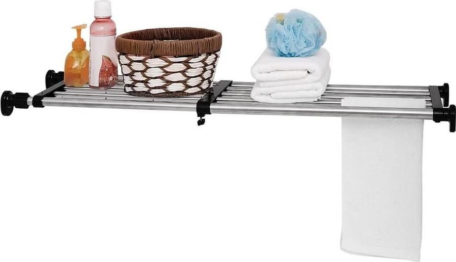 Uitbreidbare kast opbergrek kledingkast organizer lengte verstelbaar 2362 tot 100 cm zwart