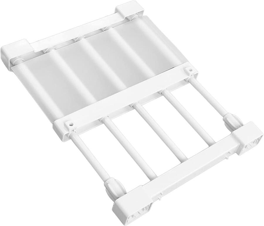 Uitbreidbare Kastspanning Plankstang Verstelbaar Metalen Spijkervrij Opbergrek Kastorganisator Voor Kast Kledingkast Keuken Badkamer Wit Breedte 24cm 9.4in(23-30cm)