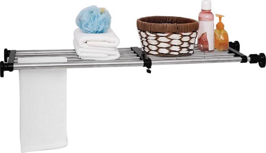 Uitbreidbare kastspanningsplank Kastplank Opbergrek Garderobeorganisator Plankenverdeler Geen boren Lengte verstelbaar 23 62 tot 39 33 inch Zwart