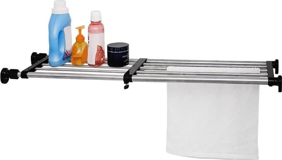 Uitbreidbare kast spanplank opbergrek kledingkast organizer geen boorlengte verstelbaar 2362 tot 315 inch keuken badkamer slaapkamer zwart