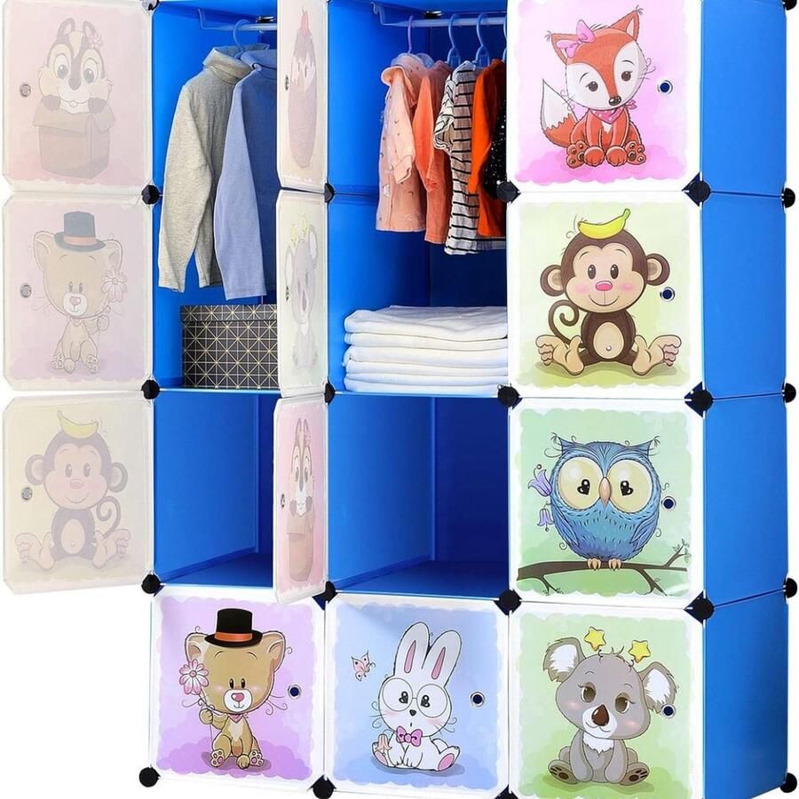 Uitbreidbare Kinderkledingkast met Deuren Praktische en Ruime Opbergkast voor Kinderen Modulair en Duurzaam Design