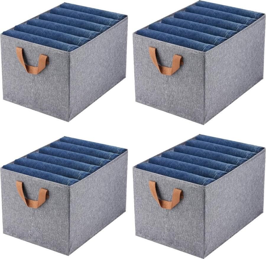 Goodivery Uitbreidbare Lade Organizer voor Kleding met 6 Vakken Set van 4 Ruime Inklapbare Kast Organizer