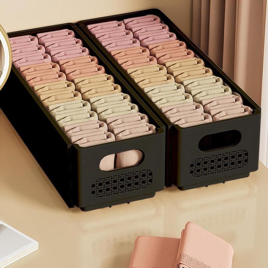 Uitbreidbare opbergdozen 2 Pack opvouwbare kast organisatoren stapelbare kledingkast opslag organizer