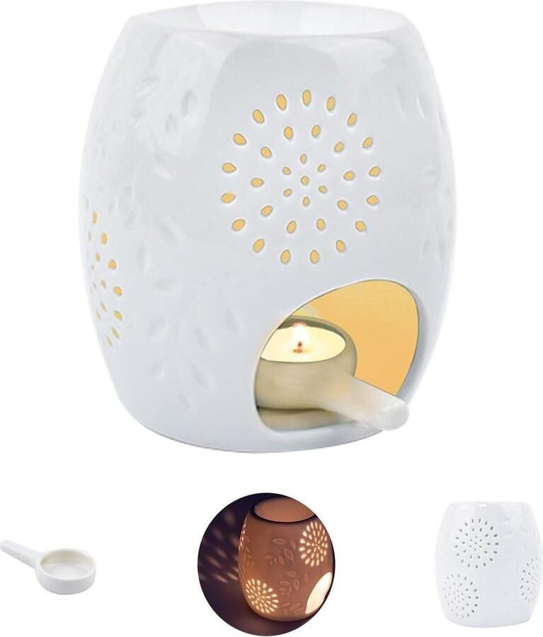 Uitgeholde bloem aroma lamp olie diffuser Romatherapie keramische wierookbrander Theelicht houder kaarsenhouder