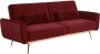 Uitklapbare driezitsbank in fluweel LAUNEI Bordeaux L 208 cm x H 86 cm x D 84 cm - Thumbnail 1