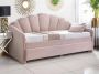 Uitschuifbaar bed 2 x 90 x 190 cm Velours Roze ELUSIA L 204 cm x H 116.5 cm x D 100 cm - Thumbnail 1