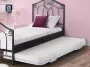 Vente-unique Uitschuifbaar bed ADONIS 90 x 190 cm Metaal Wit L 188 cm x H 30 cm x D 90 cm - Thumbnail 3