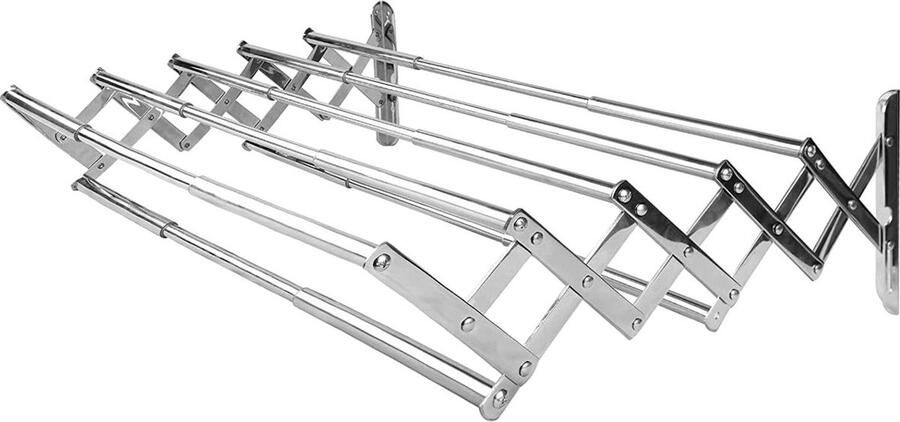 Uitschuifbaar droogrek wandmontage met 70 cm waslijn ruimtebesparend en handig Wanddroogrek met maximale belastbaarheid van 15 kg ideaal voor badkamer en balkon Opvouwbare kledingrek