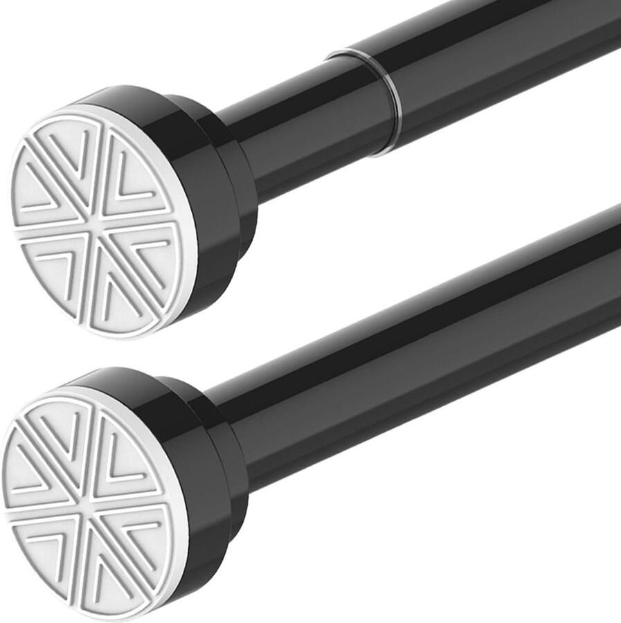 Uitschuifbaar Geen Boren Geen Roest ShOwer Gordijnroede Zwart 60-85cm Kast Badkamer Raamdeuren