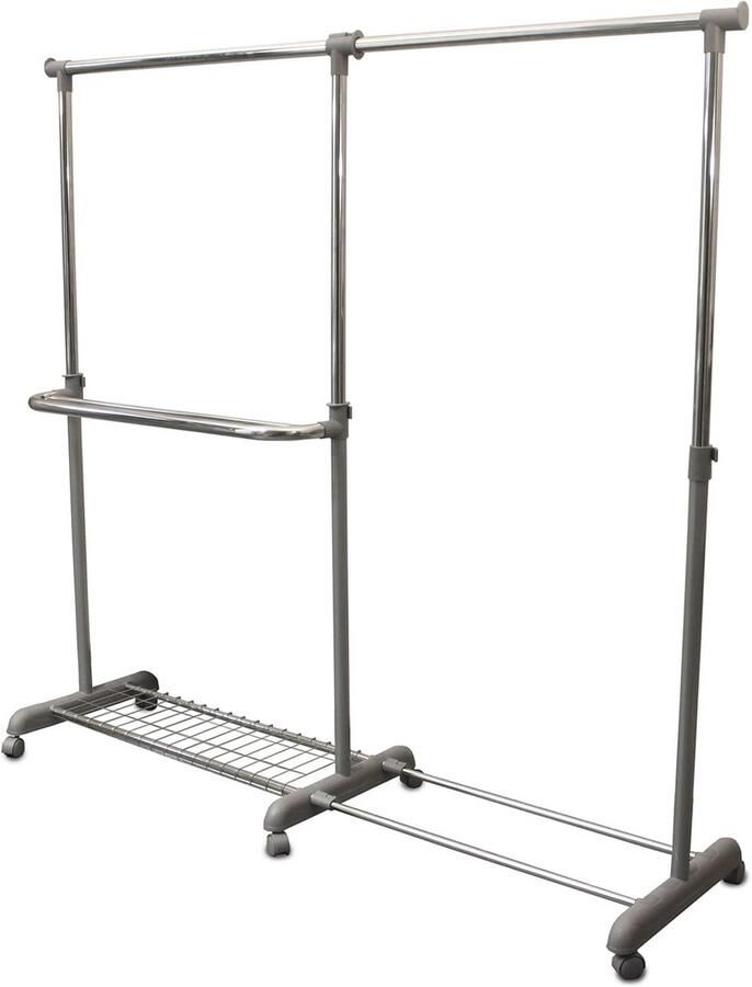 Uitschuifbaar kledingrek met wielen Telescopisch garderoberek voor elke ruimte