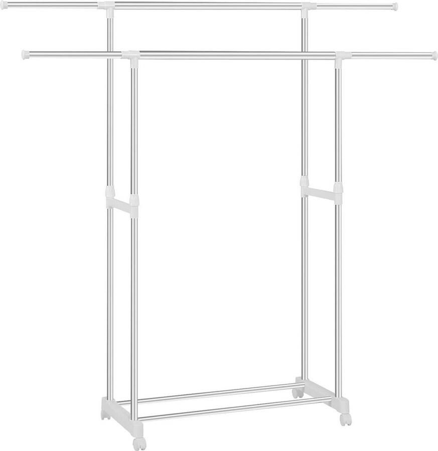 Rootz Living Rootz Uitschuifbaar Kledingrek Verstelbaar Kledingrek Rollende Kapstok Roestvrij Staal Ruimtebesparend 151 5 cm x 171 cm x 42 cm