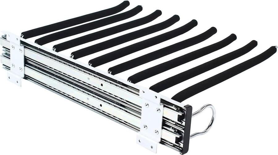 Uitschuifbare broekhanger Ruimtebesparende kledingstang voor 9 broeken Roestvrij staal 46 cm (rechts) kledingkast