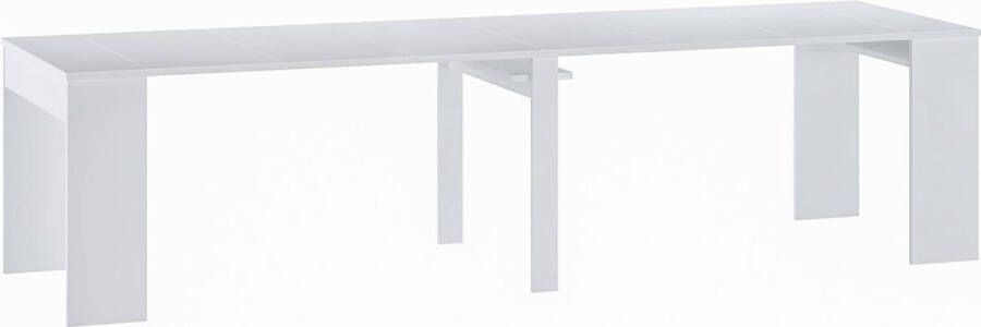 Vente-unique Verlengbare consoletafel 12 plaatsen 6 verlengstukken Wit ONEGA L 302 cm x H 75 cm x D 90 cm