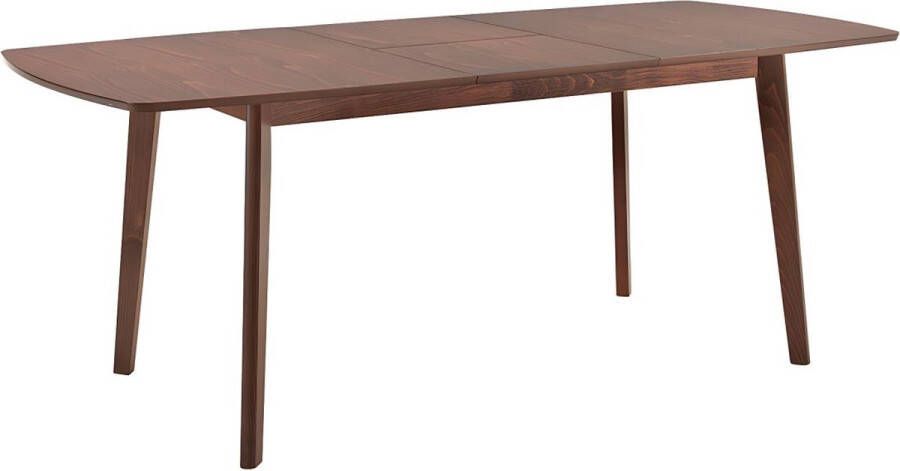 Uitschuifbare eettafel 6 tot 8 personen van mdf en massief beukenhout Naturel SILVIA L 195 cm x H 75 cm x D 90 cm