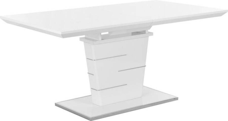 Vente-unique Uitschuifbare eettafel AMELLE 6 tot 8 zitplaatsen Witgelakt mdf L 200 cm x H 76 cm x D 90 cm