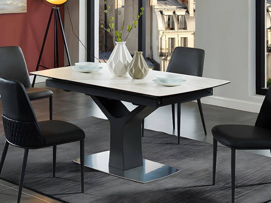 Maison Céphy Uitschuifbare eettafel COLBY 6 à 8 personen Keramiek & gehard glas L 210 cm x H 76 cm x D 90 cm - Foto 3