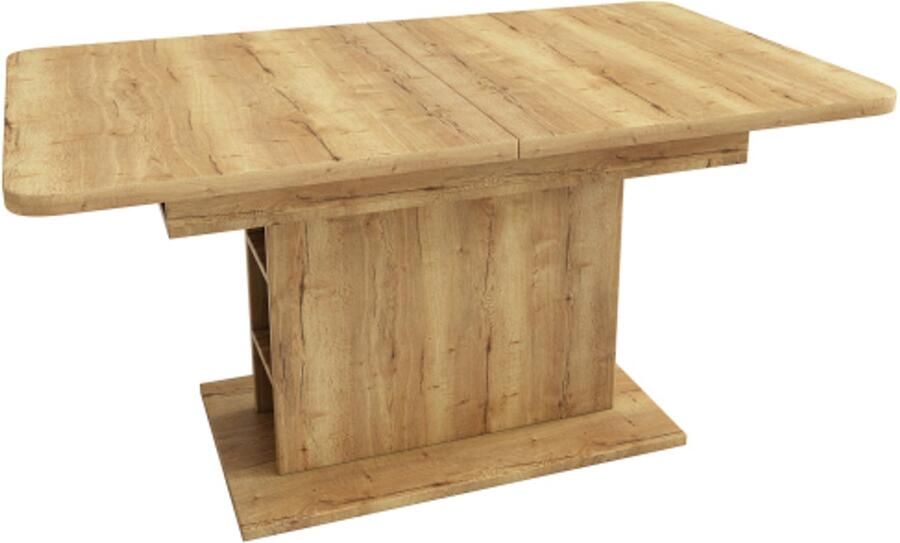 GOTAGEE Uitschuifbare eettafel L110 130xB70xH75 Eettafel met opbergruimte Rechthoekige eettafel Salontafel Multifunctionele eettafel Natuurlijk