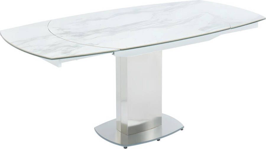 Vente-unique Uitschuifbare eettafel TALICIA 4 tot 6 personen Keramiek en ijzer L 180 cm x H 75 cm x D 90 cm - Foto 4