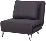 Uitschuifbare fauteuil van stof LOOF antraciet L 80 cm x H 80 cm x D 91 cm - Thumbnail 2