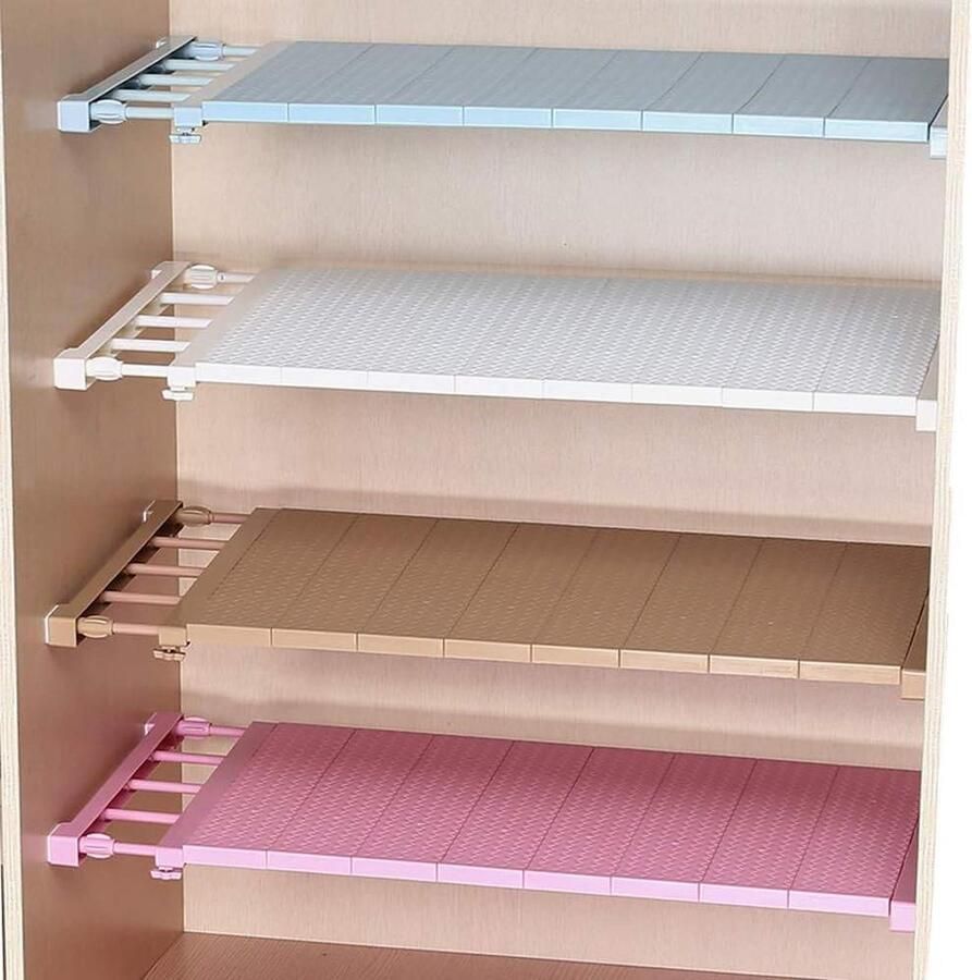 Uitschuifbare garderobesysteem kastscheiding roestvrijstalen stangen zonder boren voor keukenkast boekenkast en koelkast