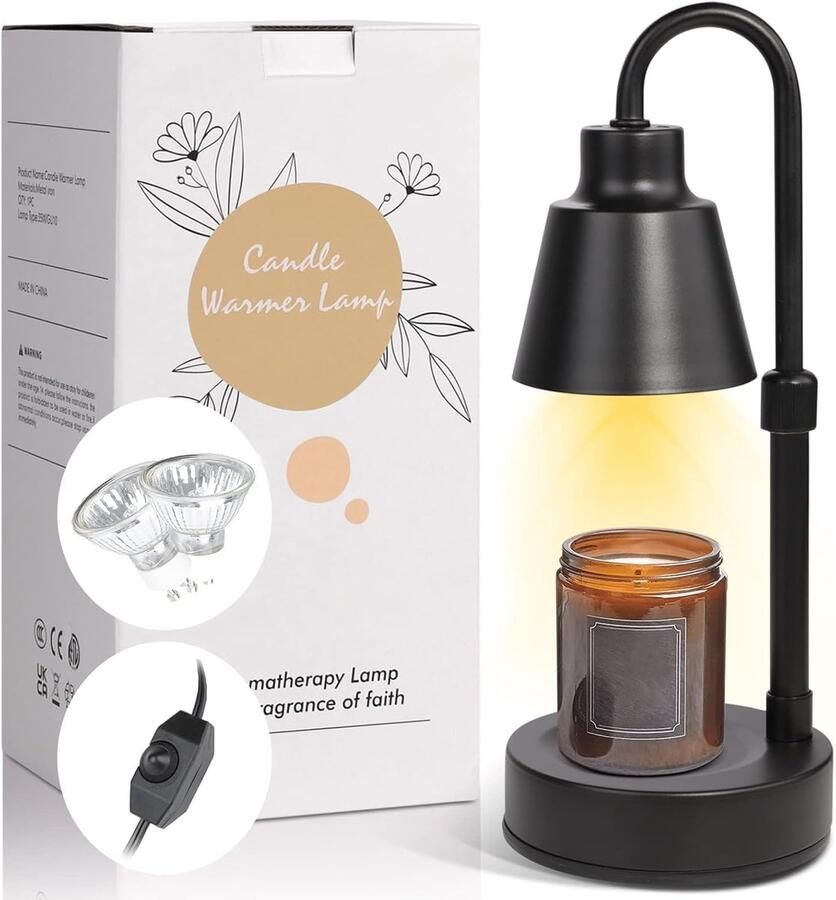 Uitschuifbare Kaars Warmer Lamp voor Aromatherapie Verstelbare Hoogte en Helderheid voor Gezellig Thuisgebruik