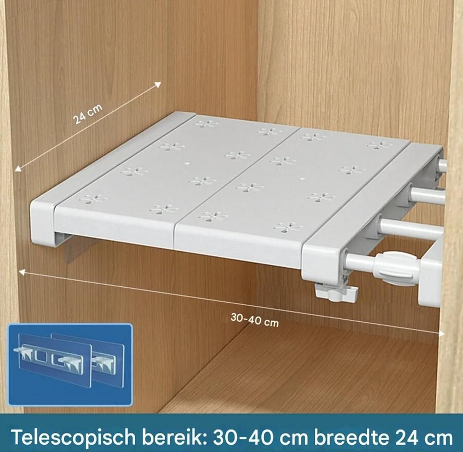 Uitschuifbare Kast Plank Gereedschaploos Te Monteren Versterkte Stalen Buizen Veelzijdig Voor Keuken Badkamer Boekenplank