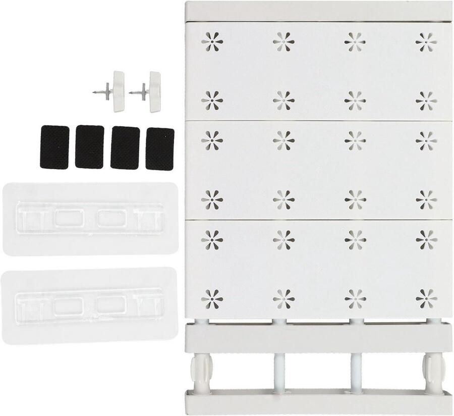 Uitschuifbare kast spanplank zonder boor slijtvast en praktisch 94 inch breedte telescopische rekplankverdeler PP stalen buis voor kledingkast (38-55 cm 15-87 inch lengte)