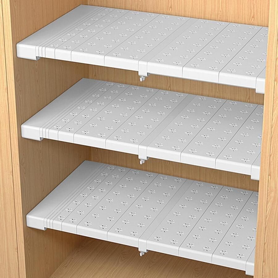 Extendable Cabinet Shelf Adjustable Wardrobe Storage Rack Separator Divider Clothes Hanger Rail DIY Kitchen Bathroom Organizer Tension Rod (Carbon Steel 42cm Width 41-52cm) by ETOPARS - Foto 2