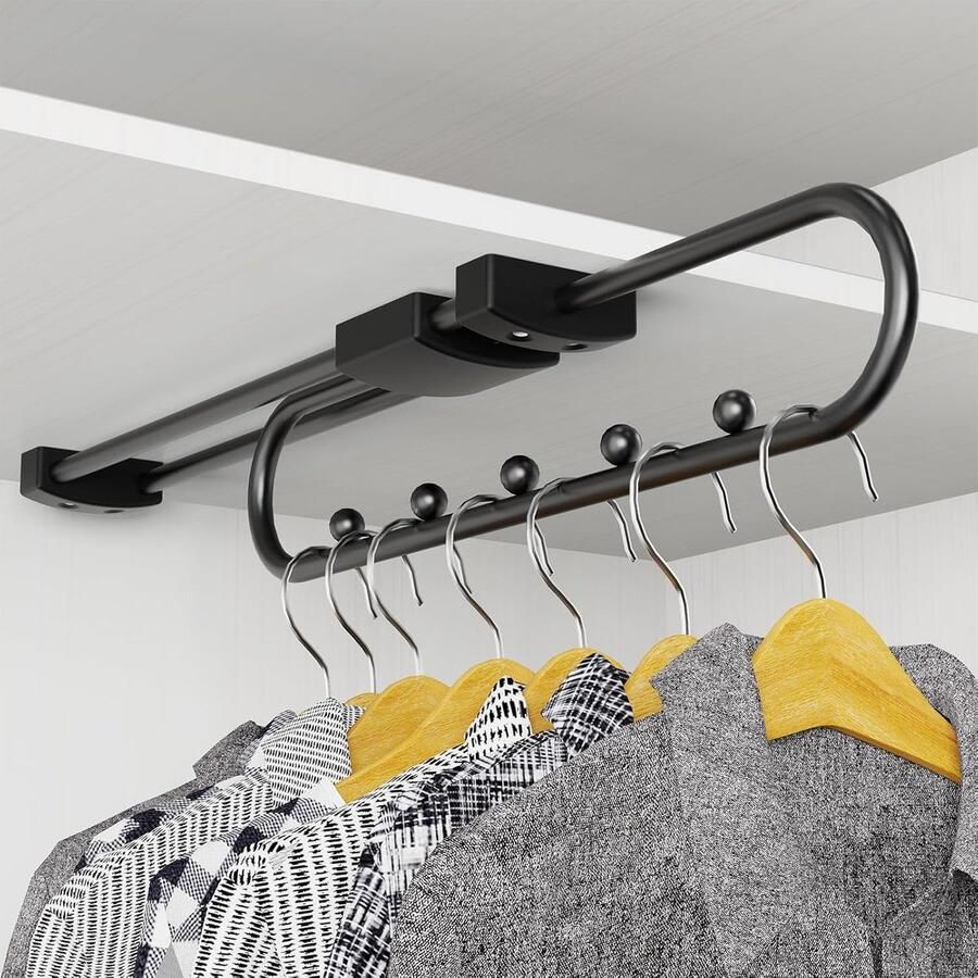 Uitschuifbare Kledingstang voor Kast en Opslag Verstelbaar Ruimtebesparend 25 cm