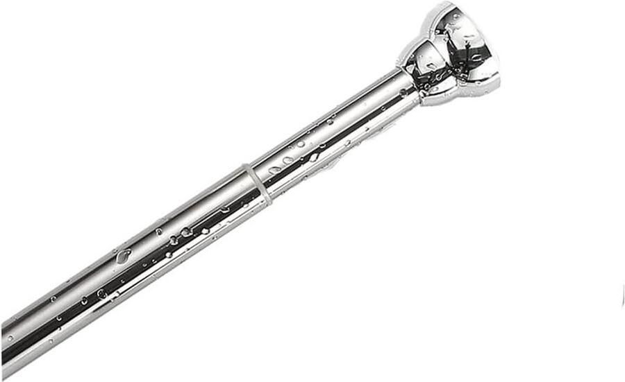 Uitschuifbare telescoop roestvrijstalen gordijnroede spanningsdouchegordijnstang telescopische stang voor kast kledingkast gordijn en badkamer 35 cm 50 cm gordijnrails uitschuifbaar